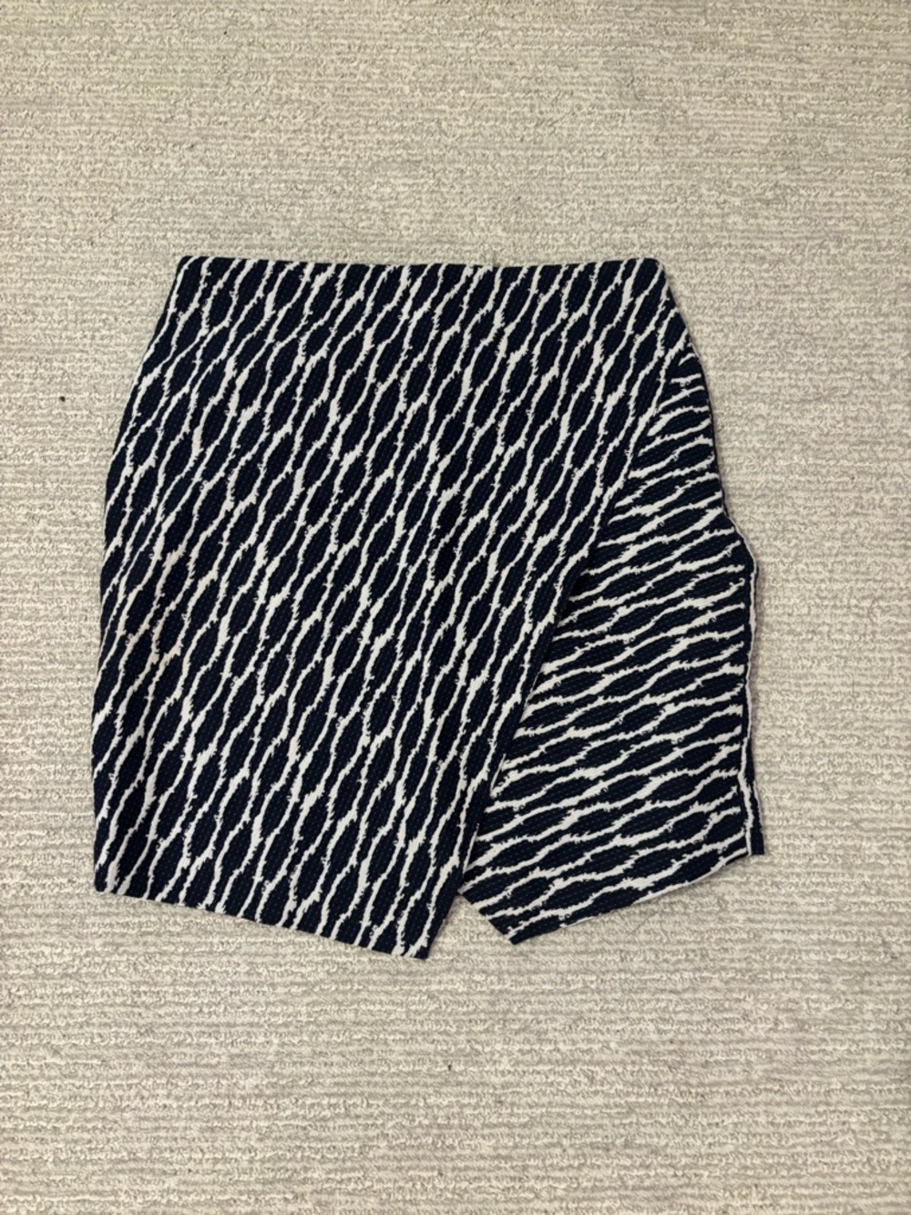 LOFT Petite Navy Faux Wrap Skirt